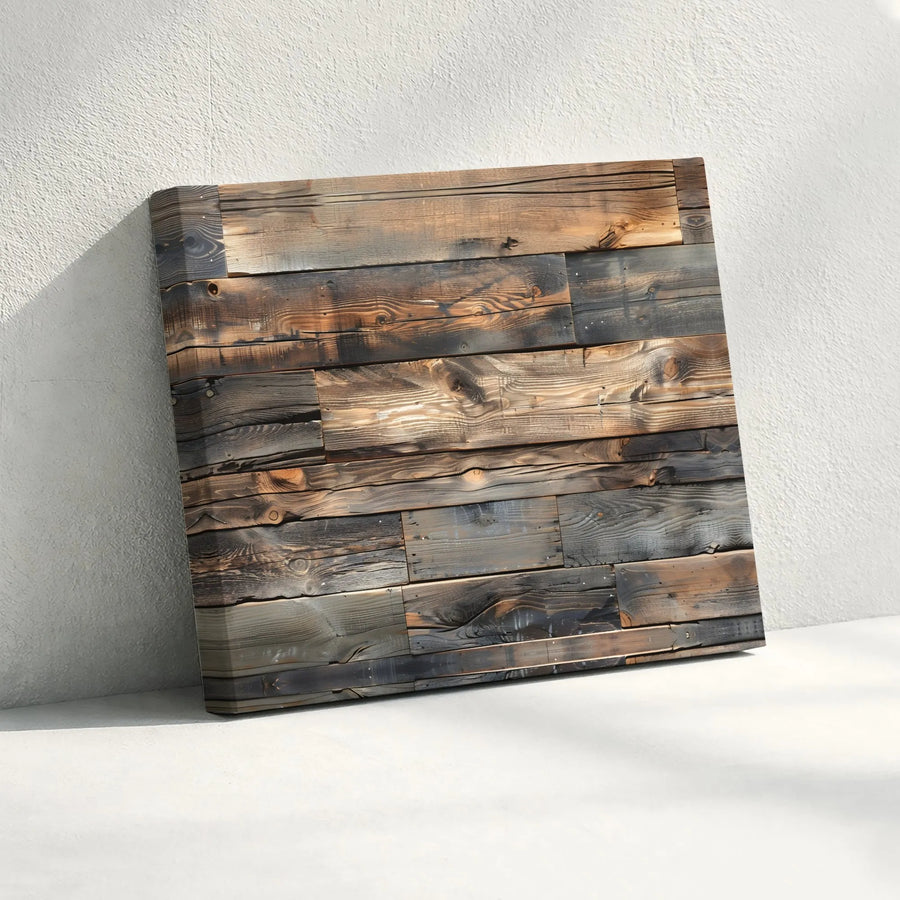 Rustic Wood Panel Canvas Wall Art | Reclaimed Wood Texture Print | Thick Gallery Wrap Canvas | Modern Farmhouse Decor Gift