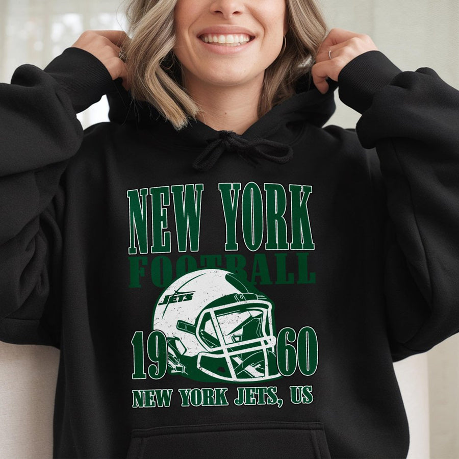 New York Football 1960 New York Jets, Us With Football Helmet Hoodie