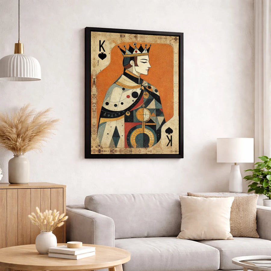 King of Spades Canvas Wall Art | Vintage Playing Card Abstract Print | Gallery-Quality 1.25" Profile | Gift for Gamblers and Poker Players