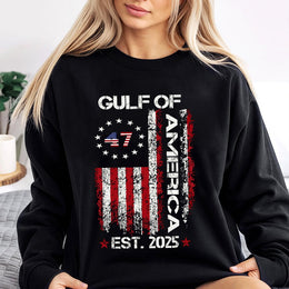 Gulf of America Sweatshirt | Vintage 47 American Flag Graphic | Premium Cotton Blend | Patriotic Gift for Independence Day and 2025 Election Supporters