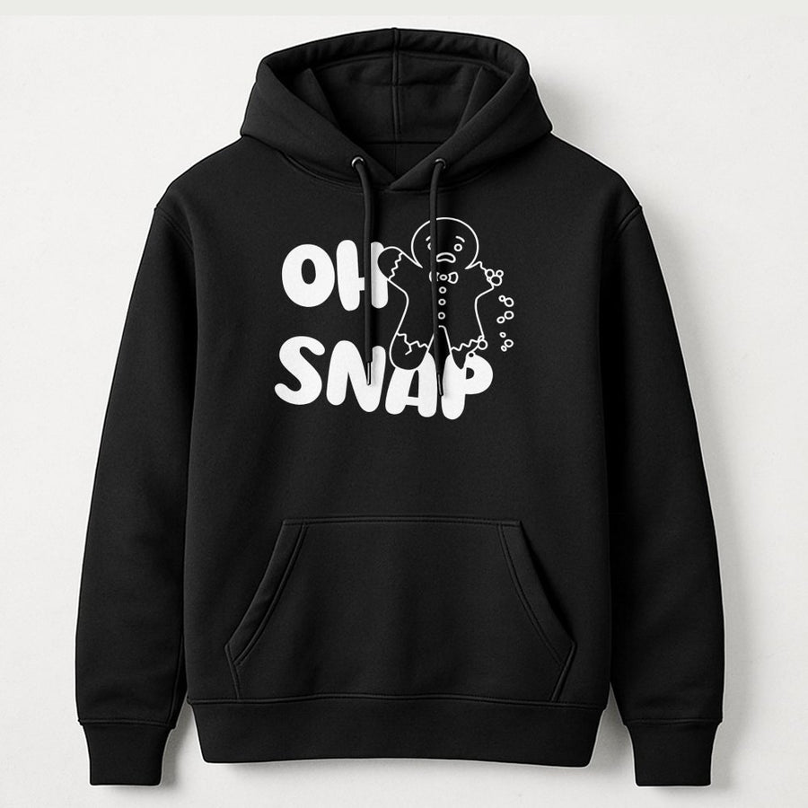 Oh Snap Gingerbread Hoodie | Funny Christmas Cookie Graphic | Premium Cotton Blend | Holiday Gift For Bakers And Cookie Lovers