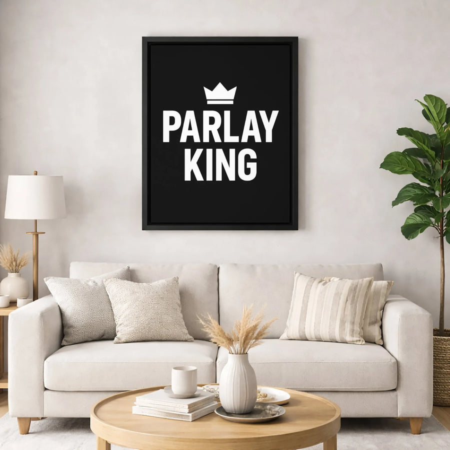 Parlay King Canvas Art | Sports Betting Typography Print | Premium 1.25-Inch Gallery Wrap | Man Cave Decor Gift for Gamblers