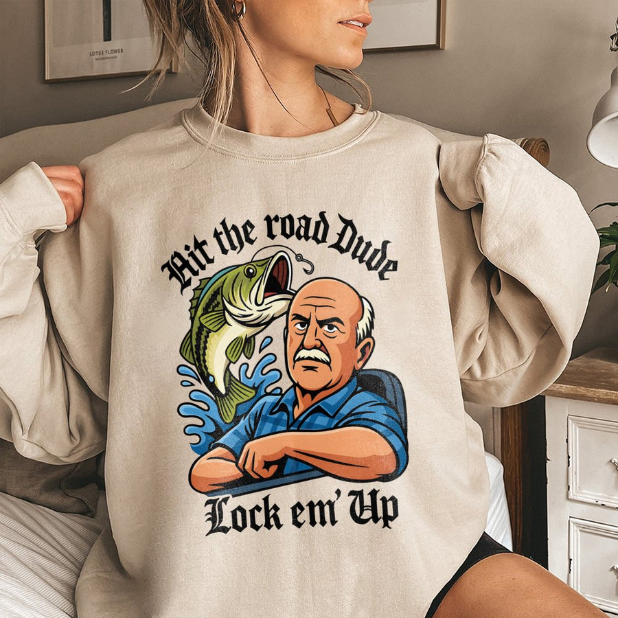 Fishing Sweatshirt | Funny Bass Fishing Graphic Design | Premium Cotton Blend | Gift for Fisherman or Dad