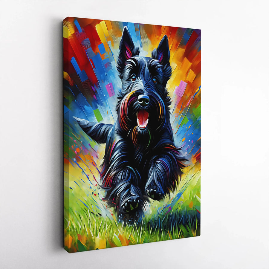 Scottish Terrier Dog Canvas Art | Vibrant Pop Art Animal Print | 1.25 Inch Premium Gallery Wrap | Colorful Pet Wall Decor Gift for Dog Lovers