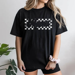 Checkered Mama T-Shirt | Retro Checkerboard Graphic | Premium Soft Cotton | Mother's Day Gift for New Moms