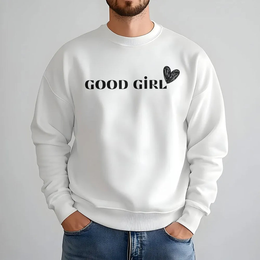 Dark Romance Sweatshirt | Good Girl Bookish Sweatshirt with Scribble Heart | Soft Cotton-Blend Pullover | Morally Grey Character Reader Gift