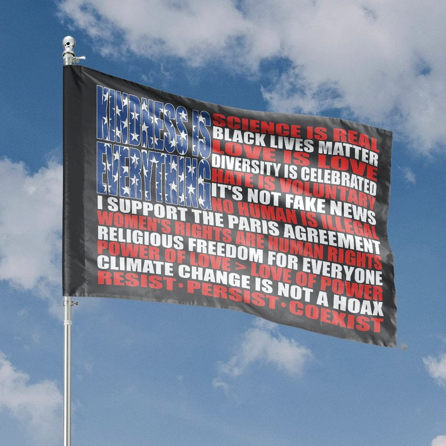 Kindness Is Everything House Flag | Progressive Social Justice Decor | Weather-Resistant Premium Polyester | Equality & Climate Awareness Garden Gift