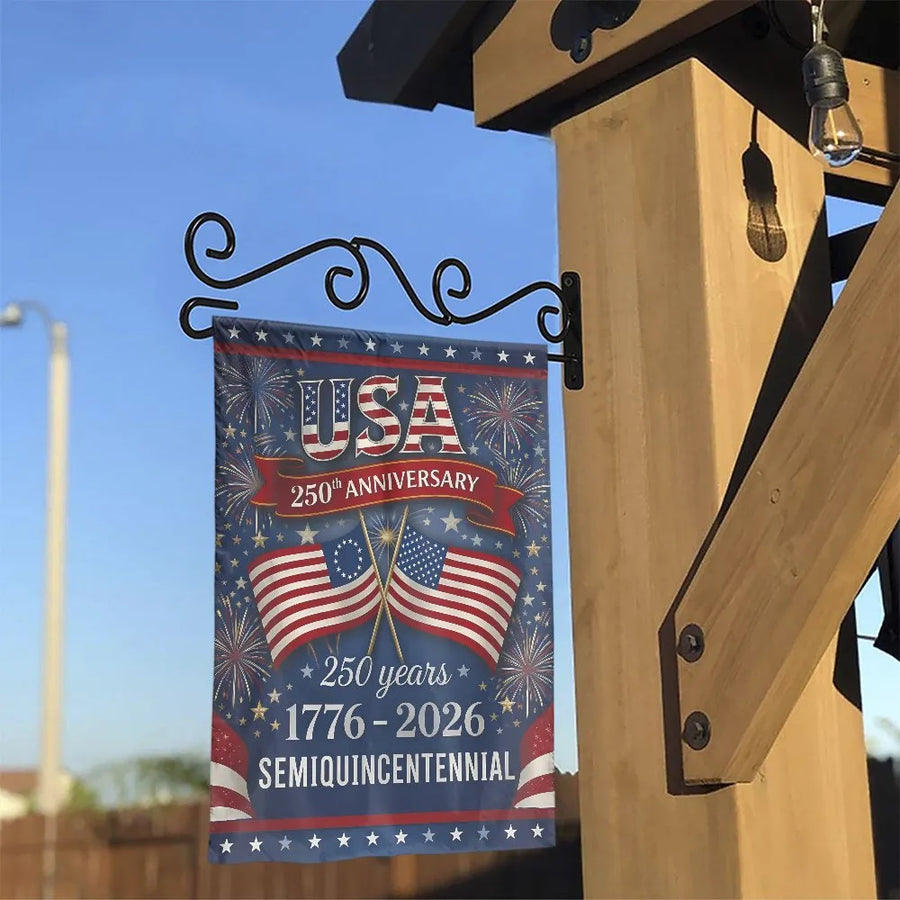 USA 250th Anniversary Garden Flag | 1776-2026 Semiquincentennial Design | Weather-Resistant Polyester | Collector's Patriotic Yard Decor