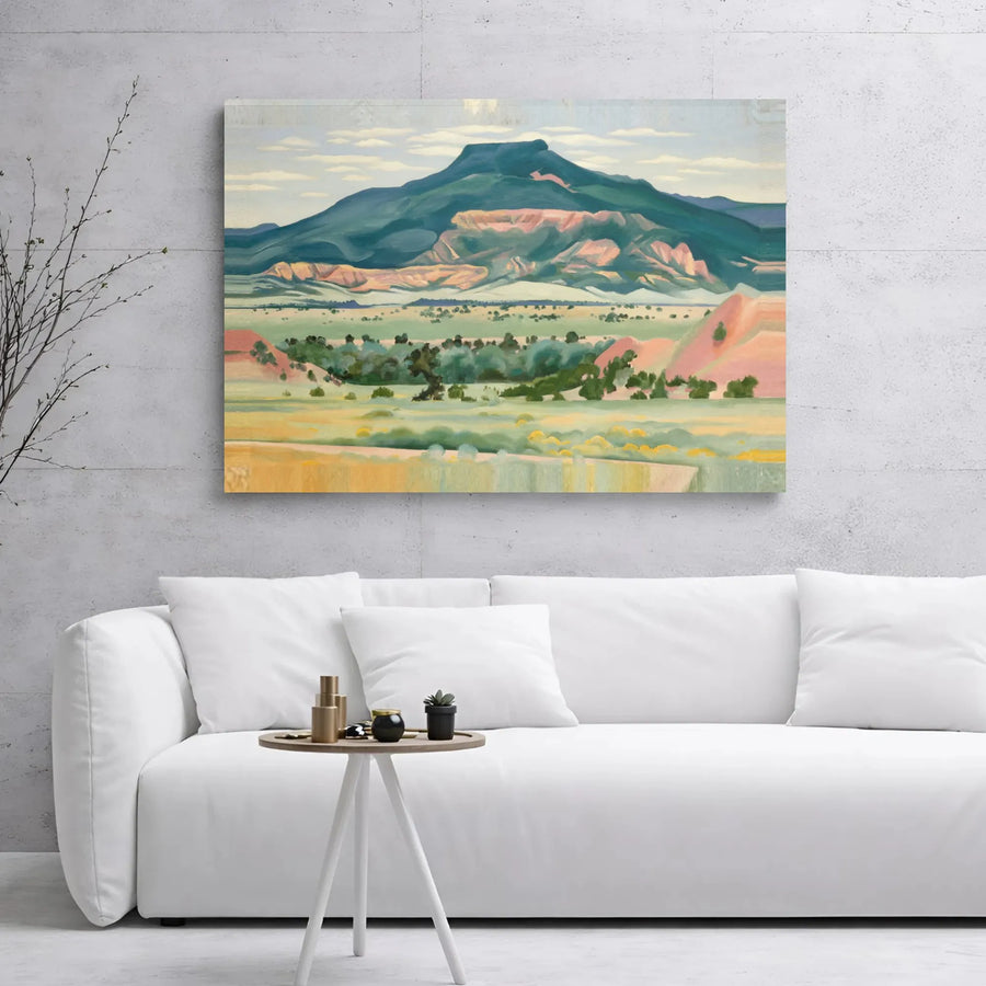 Southwestern Desert Landscape Canvas | Pedernal Mountain Art Print | Premium 1.25" Gallery Wrap | Western Home Decor Wall Art