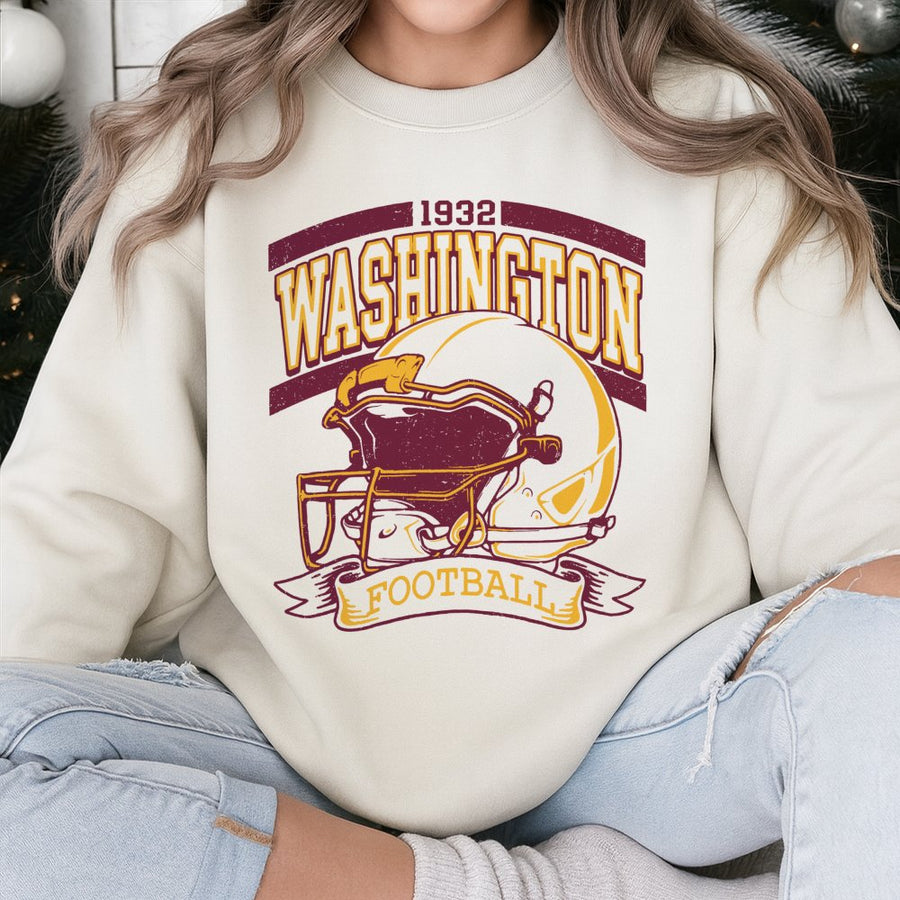 Vintage 90s Style Washington Football Vintage Sweatshirt Washington Commander Sweatshirt Washington Fan Gift