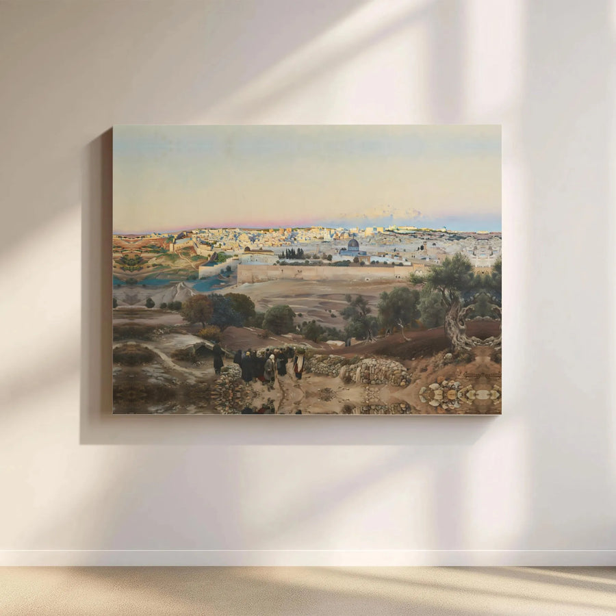 Jerusalem Wall Art Print | Historic Mount of Olives Landscape | Premium Gallery Canvas | Religious Home Decor Gift