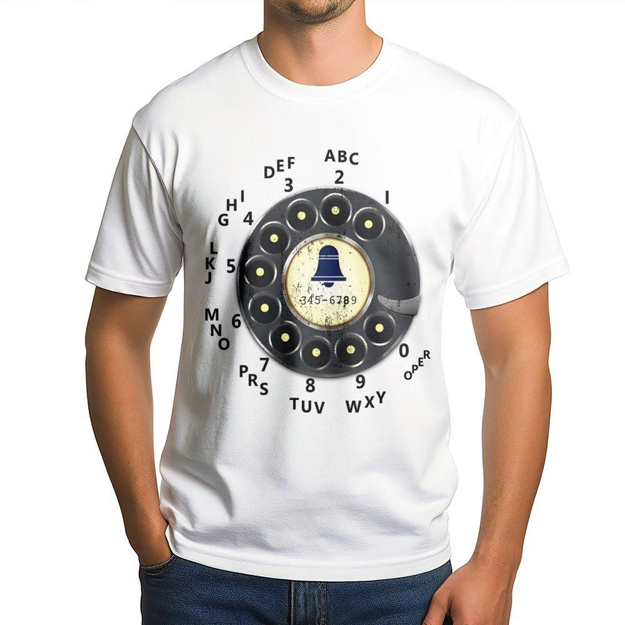 Vintage Rotary Phone T-Shirt | Retro Telephone Dial Graphic Tee | 100% Premium Cotton | Unique Nostalgia Gift for Tech Enthusiasts