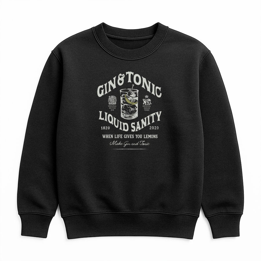 Gin & Tonic Sweatshirt | Liquid Sanity Funny Cocktail Graphic | Soft Cotton Blend Unisex Pullover | Premium Gift for Alcohol Lovers
