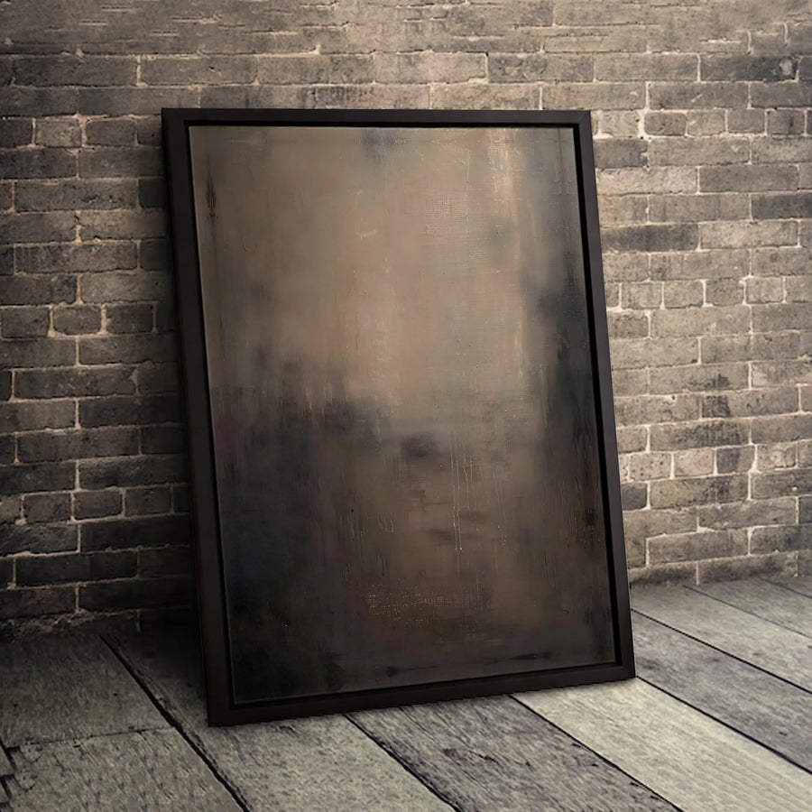 Dark Abstract Canvas Wall Art | Moody Textured Brown Painting | Premium Gallery-Wrap Print | Modern Home & Office Decor Gift