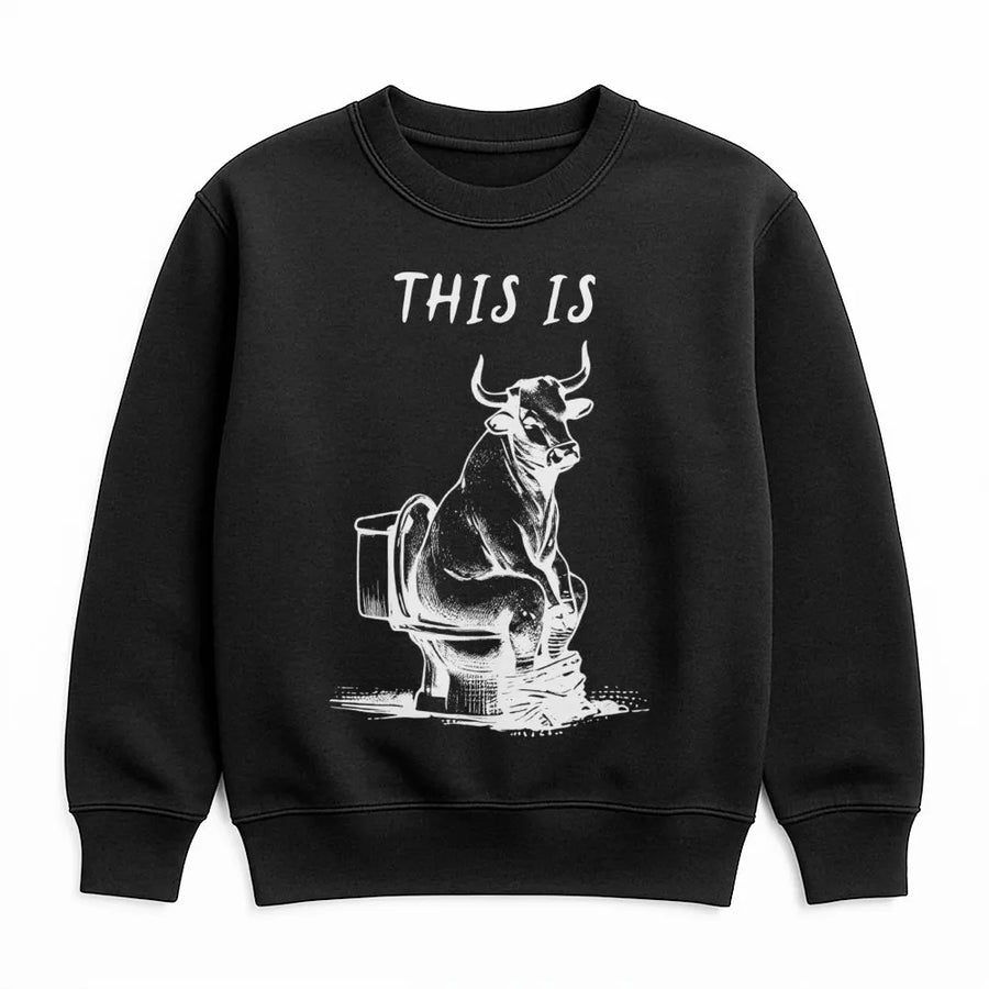 Funny Bull Shit Sweatshirt | Retro Illustration Graphic Tee | Premium Cotton Blend | Sarcastic Humor Gift For Men And Women