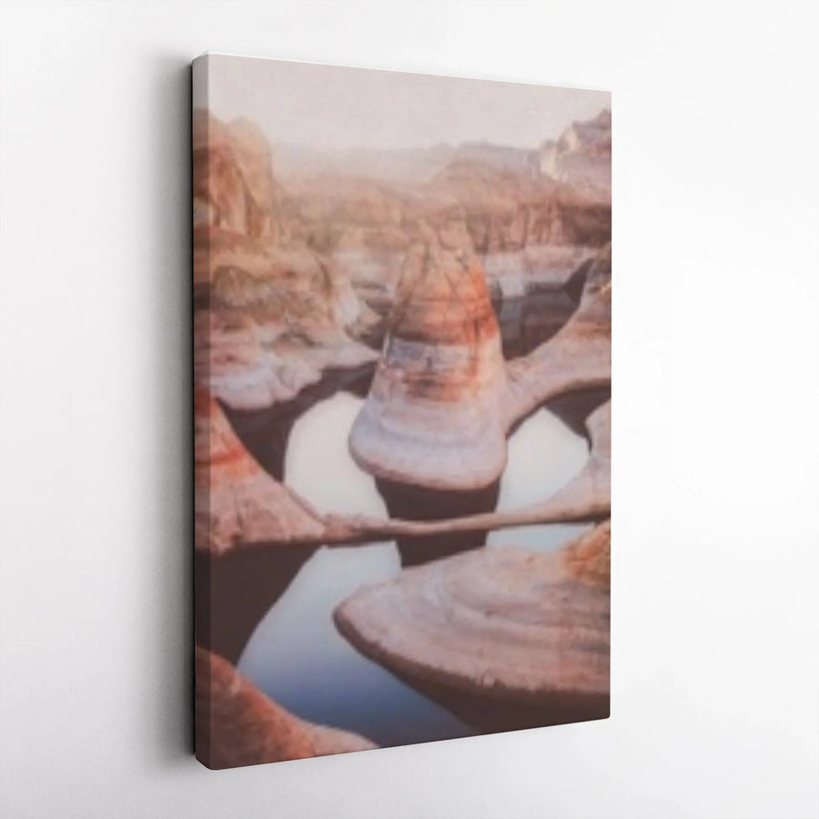 Abstract Canyon Wall Art | Impressionist Southwestern Landscape Print | Premium Thick Canvas | Modern Nature Decor Gift for Living Room