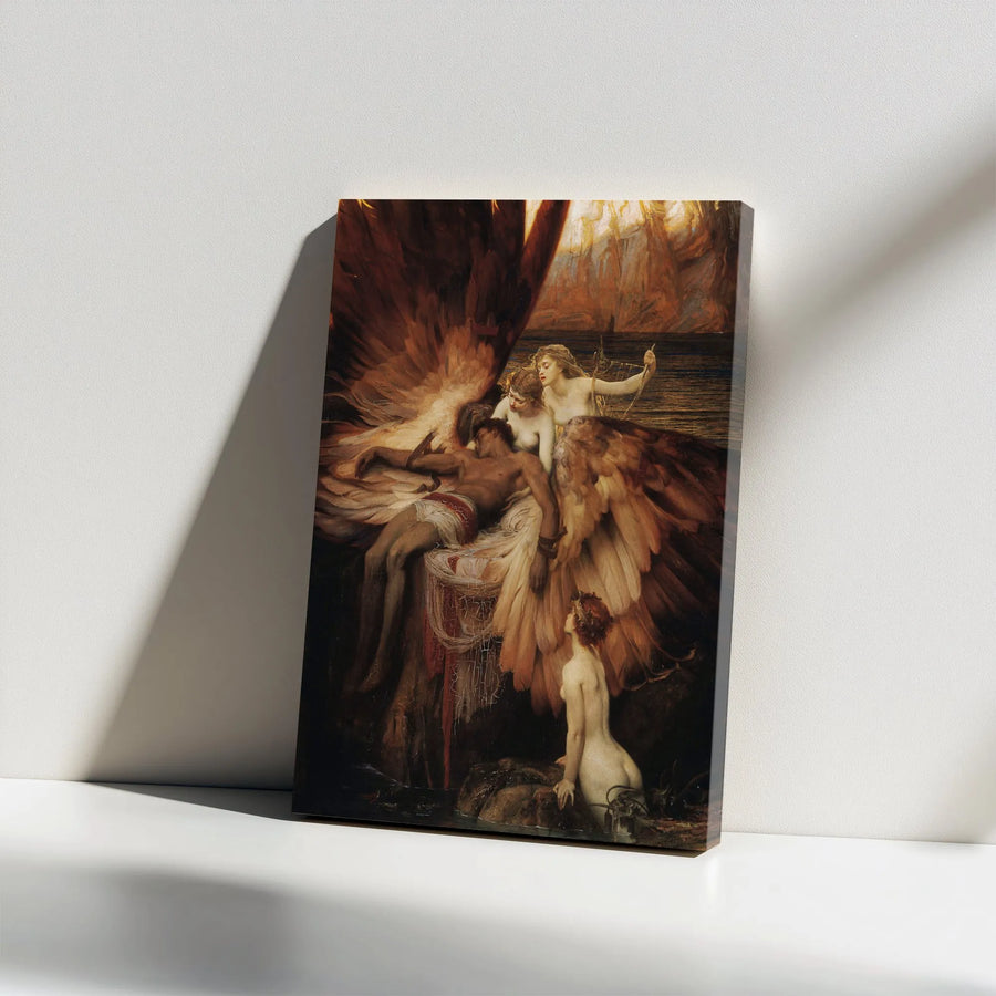 Lament for Icarus Canvas Print | Herbert Draper Greek Mythology Art | Premium Thick Gallery Wrap | Fine Art Collector Gift for Home Decor