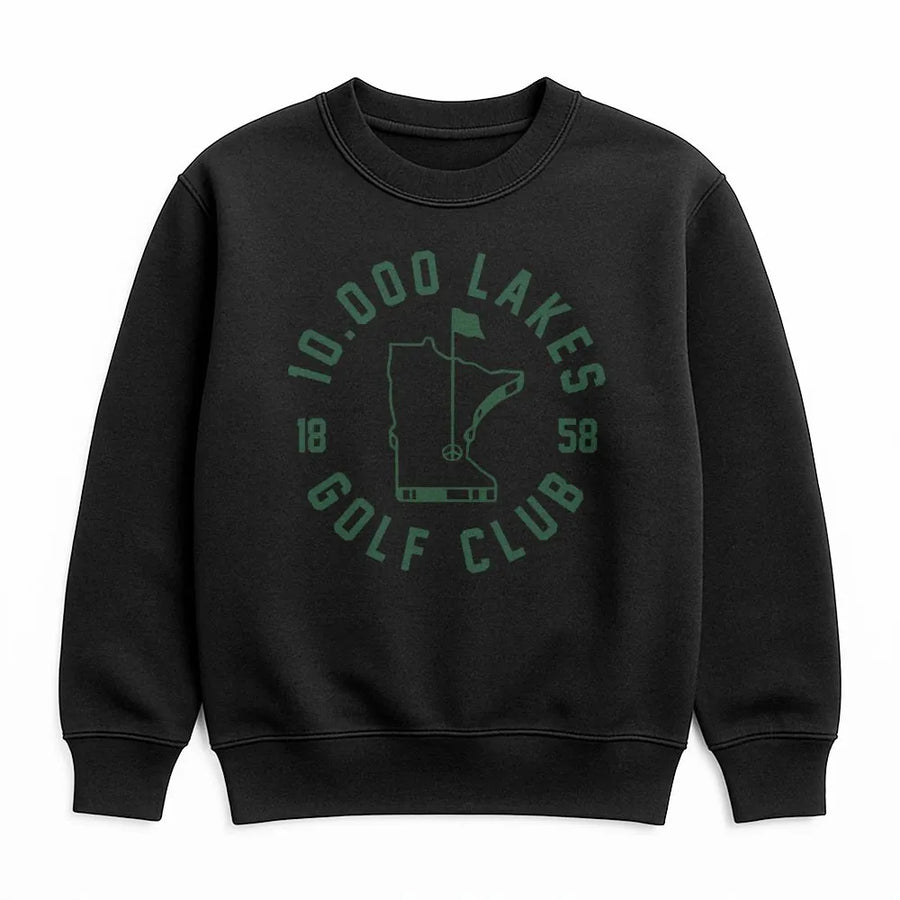 10,000 Lakes Golf Club Sweatshirt | Vintage Minnesota State Map Graphic | Premium Cotton Blend Crewneck | Gift for Golfer and MN Enthusiast