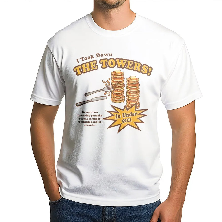 Pancake Lover T-Shirt | Funny Breakfast Food Graphic Print | Premium Soft Cotton Tee | Humorous Gift For Foodies And Competitive Eaters