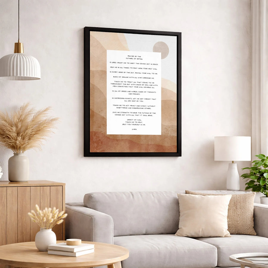 Prayer Of The Optina Elders Canvas Wall Art | Boho Minimalist Christian Quote | Premium Gallery-Wrapped Print | Meaningful Religious Home Decor Gift