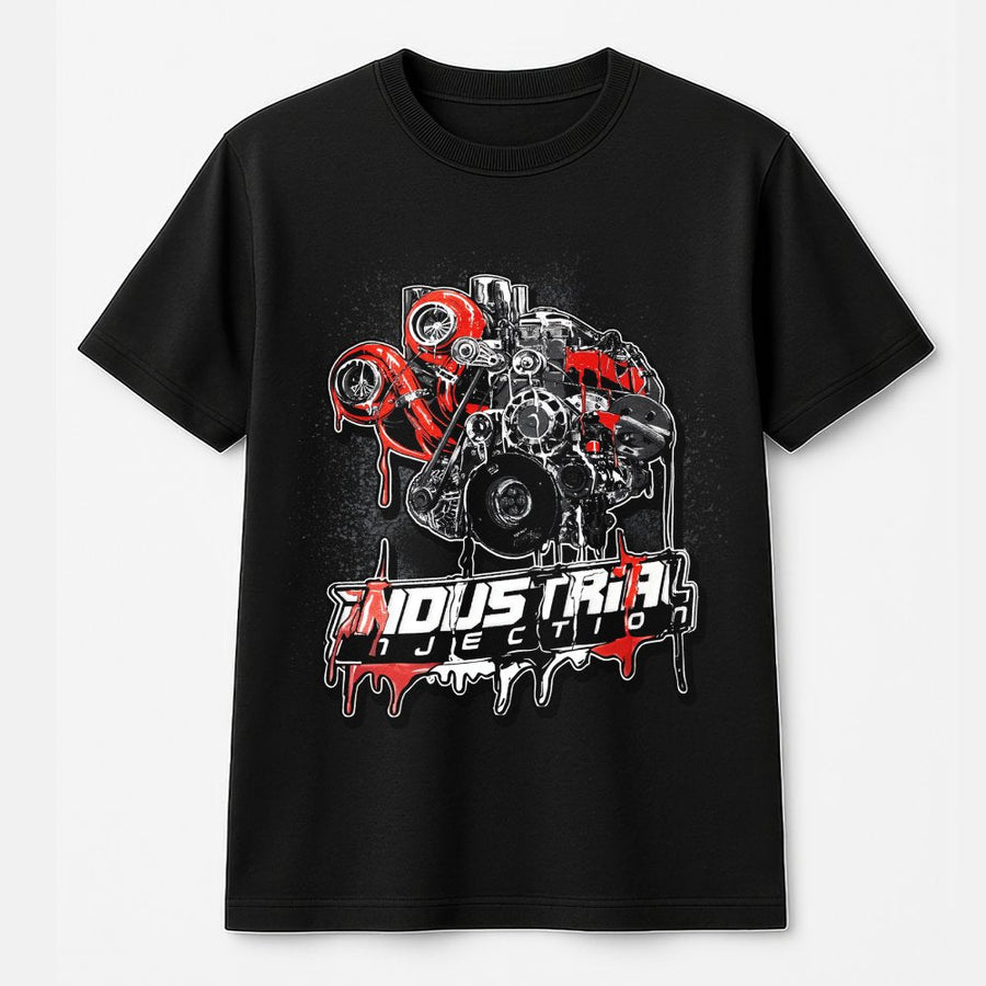 Turbo Diesel Engine Graphic T-Shirt | Industrial Injection Turbocharger Design | Premium Cotton Apparel | Gift for Truck Enthusiasts & Mechanics