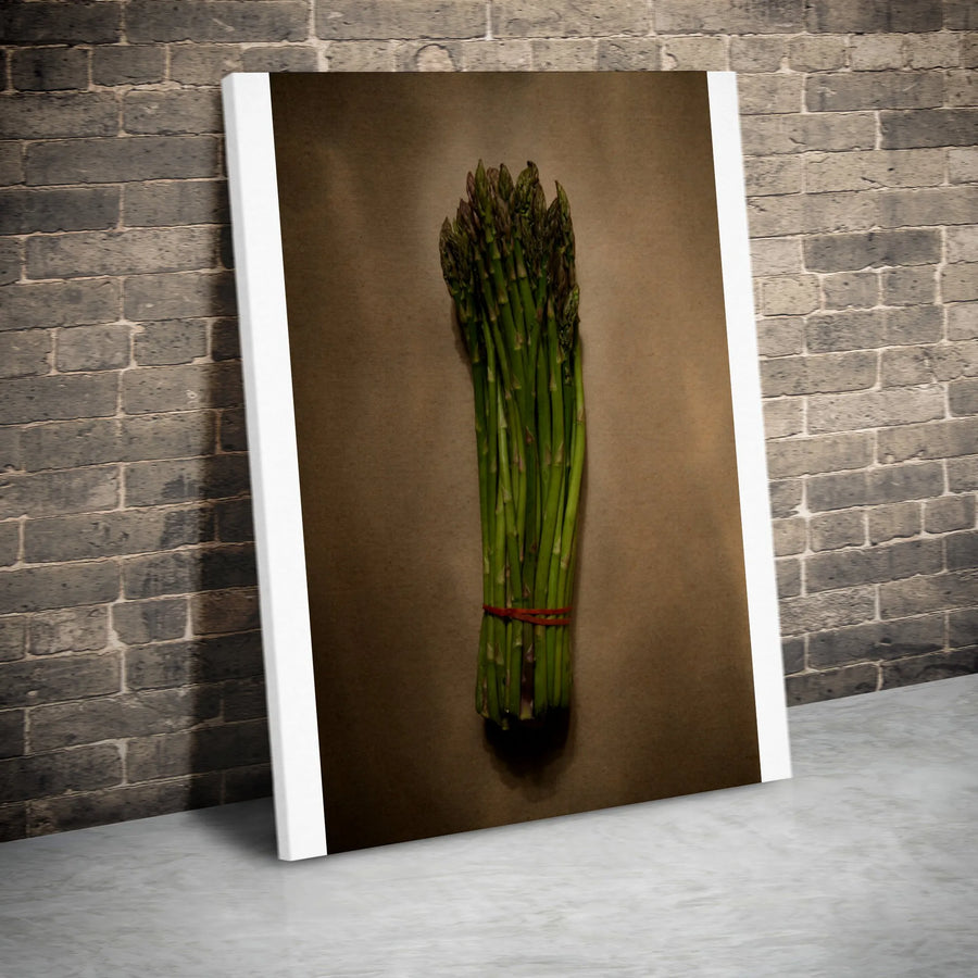 Asparagus Canvas Wall Art | Moody Kitchen Decor Photography | Premium 1.25" Thick Gallery Canvas | Unique Gift for Foodies