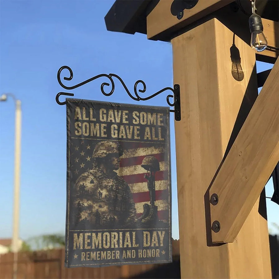 Memorial Day Garden Flag | All Gave Some Some Gave All Soldier Design | Double-Sided Premium Polyester | Patriotic Veteran Remembrance Outdoor Yard Decor Gift