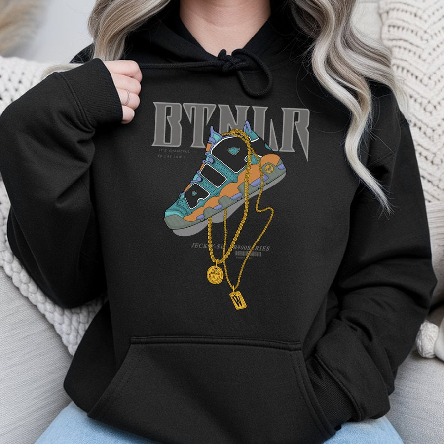 Streetwear Graphic Hoodie | Retro Sneaker and Gold Chain Illustration | Premium Cotton Blend | Gift for Sneakerhead and Hip Hop Fan