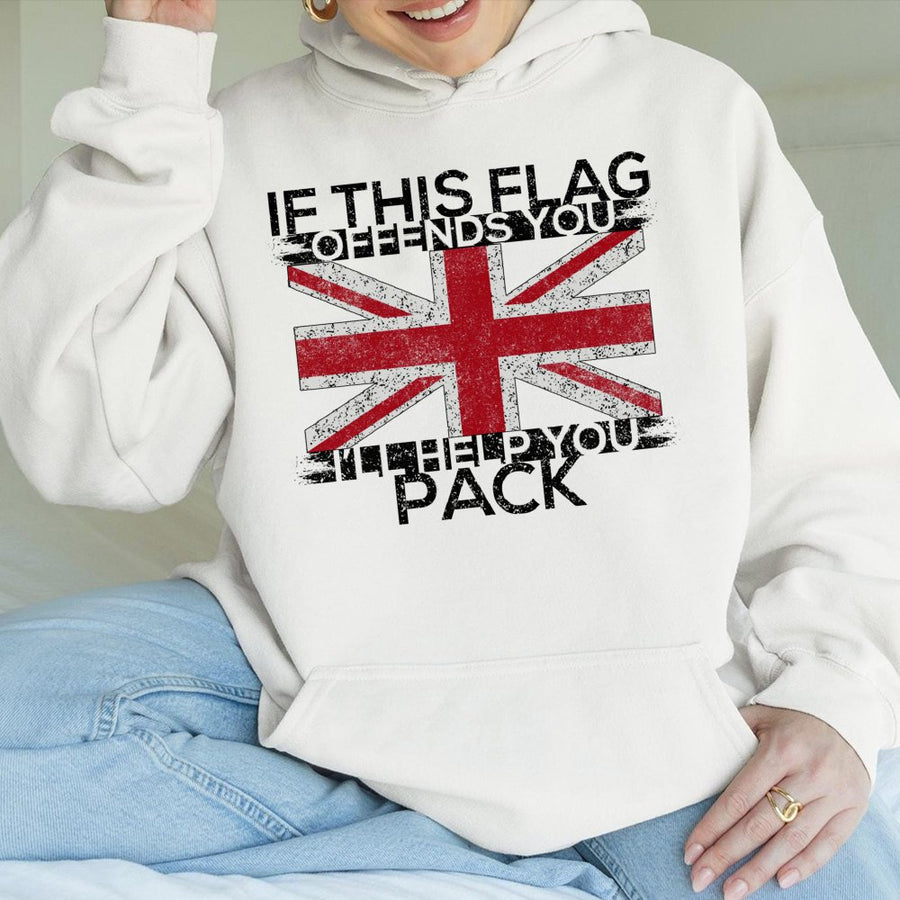 Union Jack Hoodie | British Flag Patriotic Graphic Sweatshirt | Cotton-Polyester Blend | Gift for UK Patriots and Proud Brits