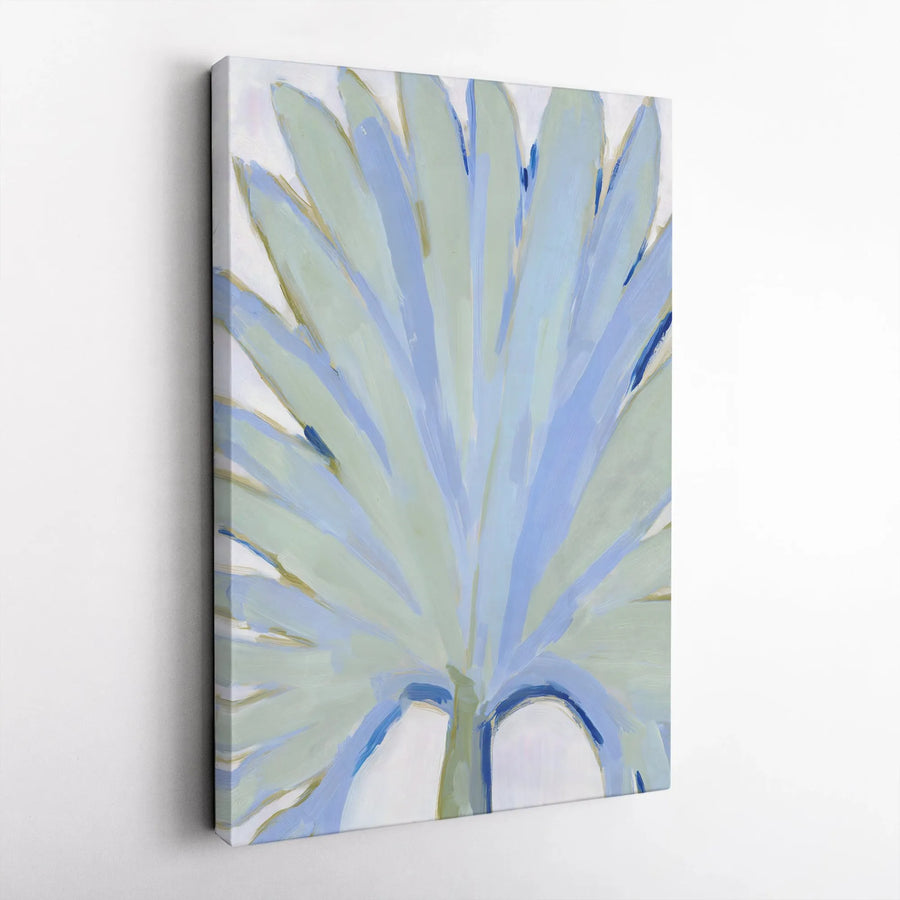 Abstract Palm Leaf Vertical Canvas | Minimalist Painterly Frond Print | Premium High-Quality Canvas | Modern Coastal Home Decor Gift