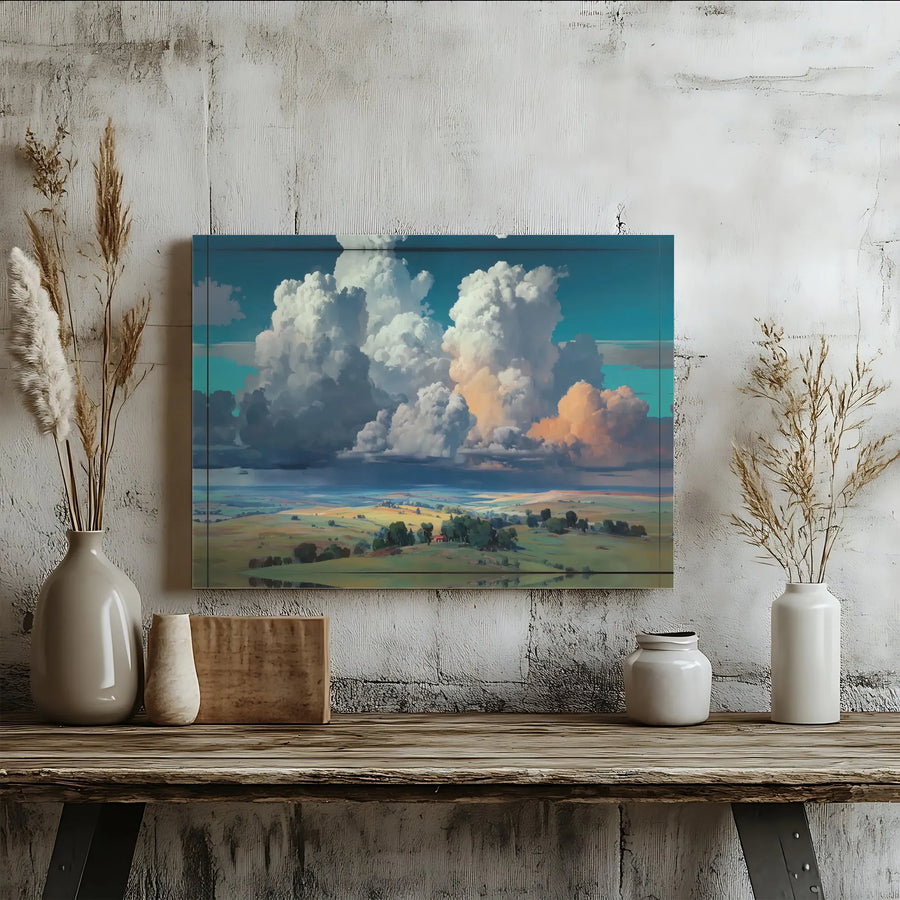 Rural Landscape Canvas Print | Dramatic Storm Cloud Artwork | Gallery Wrapped Premium Wall Decor | Nature-Inspired Home Office Wall Art Gift