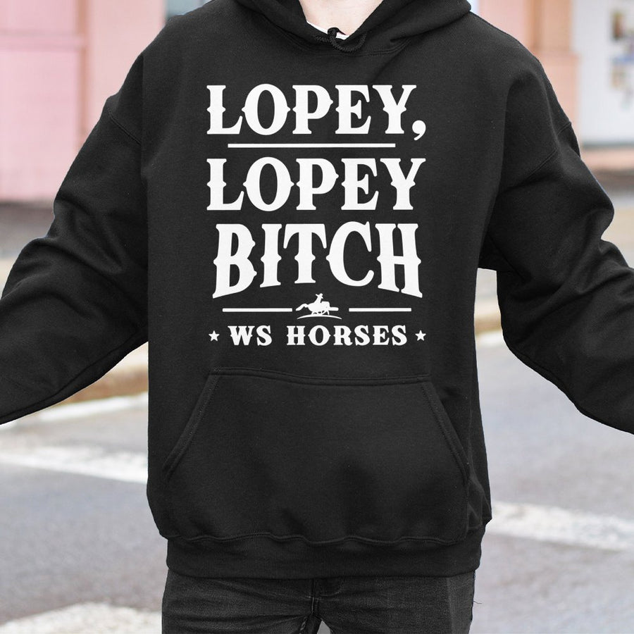 Lopey Lopey Bitch Hoodie | Western Horse Riding Graphic | Premium Cotton Blend | Gift For Cowgirl Equestrian