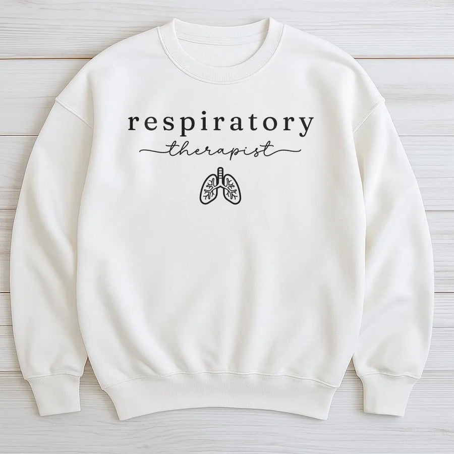 Respiratory Therapist Sweatshirt | Minimalist Lungs Design | Premium Cotton Blend | Graduation Gift for RRT Registered Respiratory Therapy Student