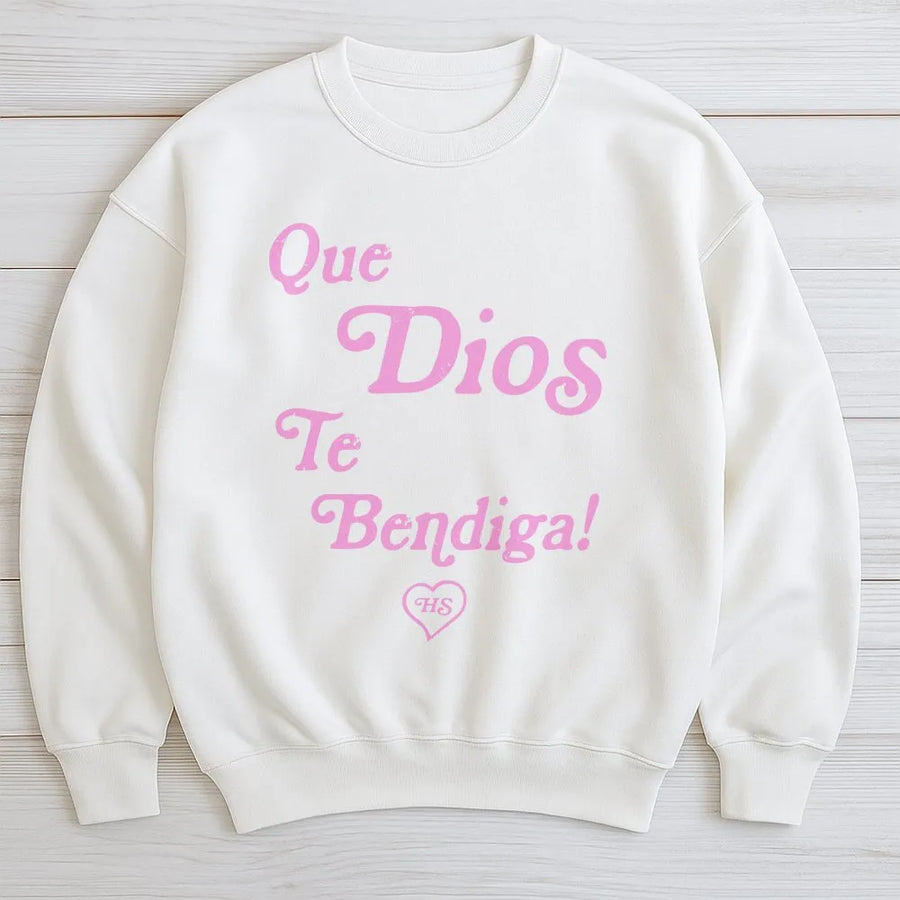 Dios Te Bendiga Sweatshirt | Spanish Faith Blessing Design | Premium Cotton Blend | Christian Gift for Women & Men