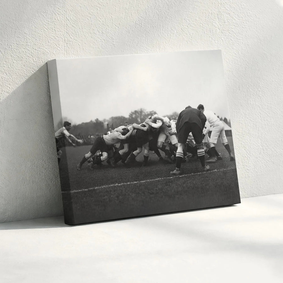 Vintage Rugby Canvas Wall Art | Black and White Photo Print | Premium Gallery Quality Canvas | Gift for Rugby Player & Coach
