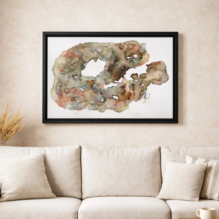 Abstract Watercolor Wall Art | Earth Tone Organic Shapes | Premium Gallery-Wrapped Canvas Print | Modern Minimalist Home Decor Gift