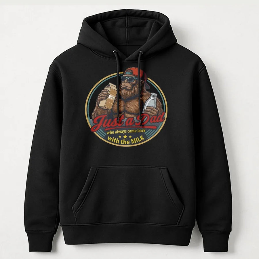 Funny Bigfoot Dad Hoodie | Retro Sasquatch Graphic Tee | Premium Cotton | Unique Father's Day Gift for Men