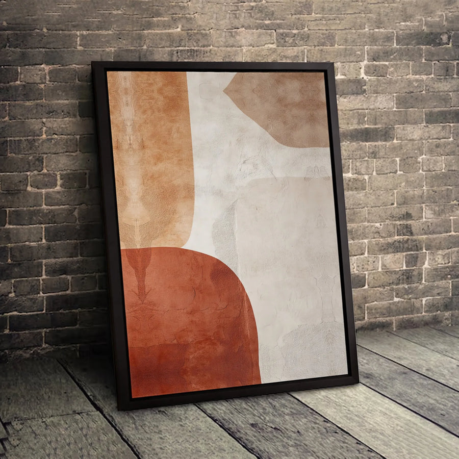 Abstract Earth Tones Wall Art | Geometric Minimalist Textured Canvas | Premium 1.25-Inch Gallery Wrap | Modern Home Decor Gift