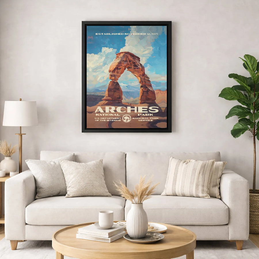 Arches National Park Canvas Print | Delicate Arch Vintage Travel Poster | Premium Gallery-Wrapped Wall Art | National Park Enthusiast Gift