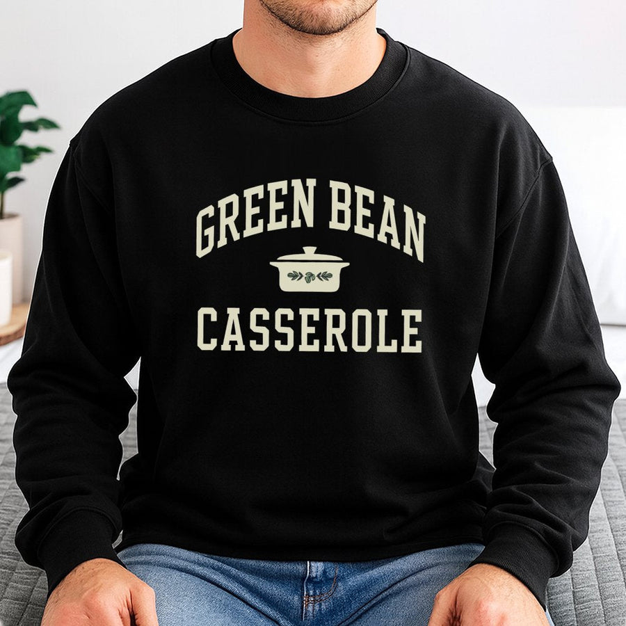 Green Bean Casserole Sweatshirt | Funny Thanksgiving Food Design | Premium Cotton Blend Crewneck | Holiday Gift For Foodies And Chefs