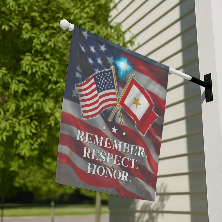 Gold Star Mother Garden Flag | Remember Respect Honor Tribute | Premium Weather-Resistant Polyester | Memorial Day Decor & Military Gift