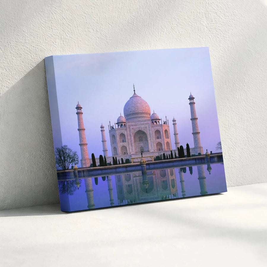 Taj Mahal Canvas Wall Art | India Landmark Photography Print | Premium 1.25" Thick Gallery Wrap | Living Room & Office Decor Gift