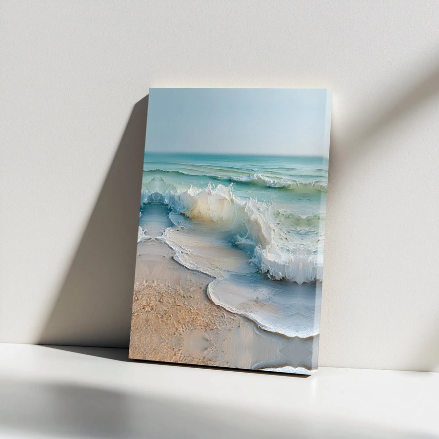 Ocean Wave Canvas Wall Art | Textured Seascape Print | Thick Gallery Wrap Canvas | Coastal Home Decor Gift