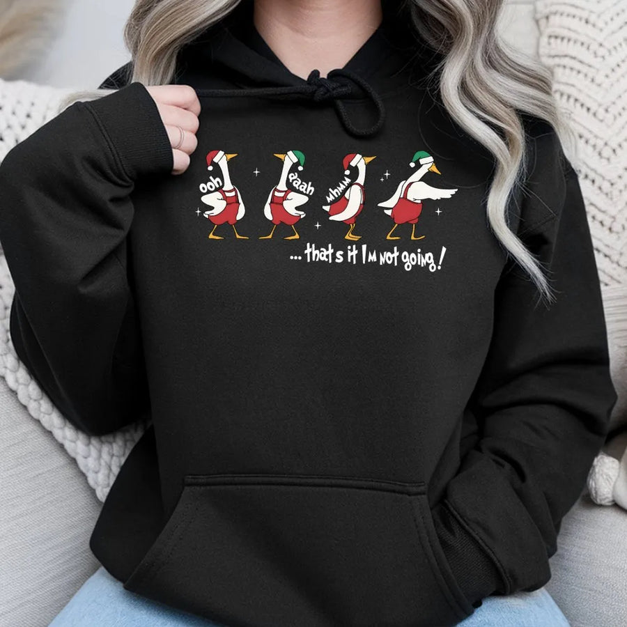 Funny Goose Christmas Hoodie | Cute Holiday Animal Graphic Sweatshirt | Soft Premium Cotton Blend | Unisex Gift for Bird Lovers
