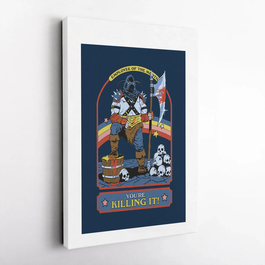 Funny Employee of the Month Canvas | Sarcastic 'You're Killing It' Quote Art | Premium Gallery Wrapped Canvas | Unique Office Decor Gift for Coworker