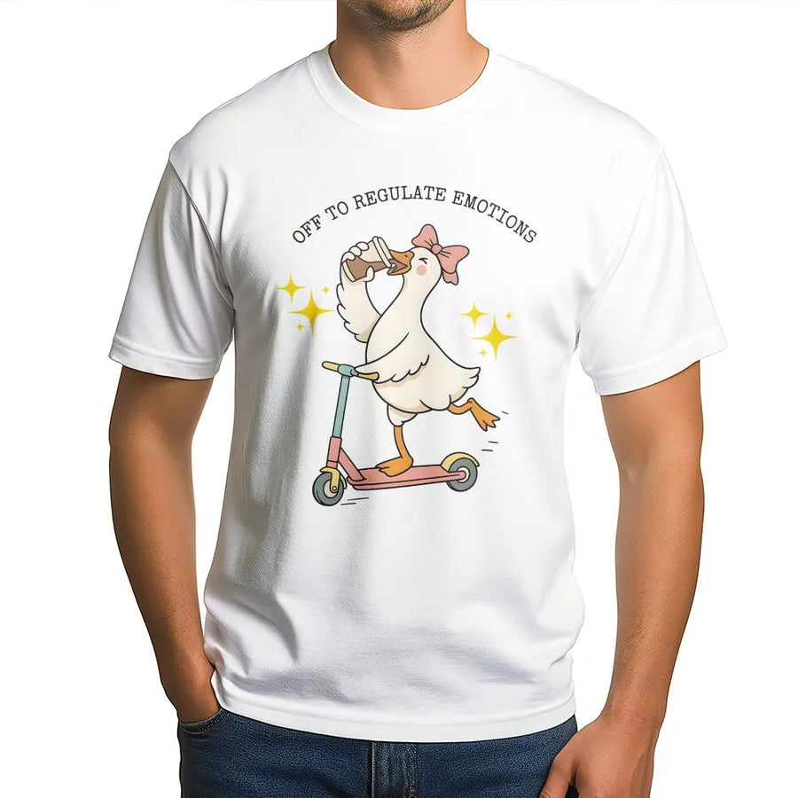 Silly Goose T-Shirt | Off To Regulate Emotions Graphic Sweatshirt | Premium Cotton-Blend Pullover | Gift for Therapist or Teacher