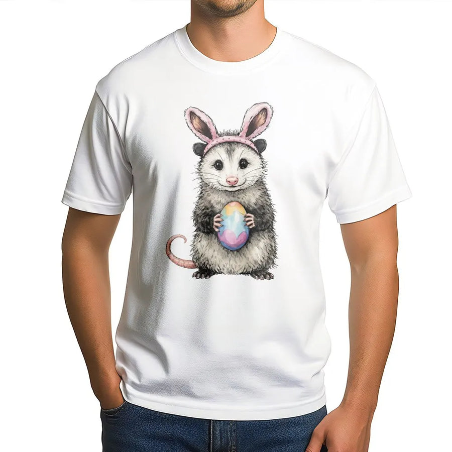 Cute Opossum Easter T-Shirt | Funny Spring Animal Graphic | 100% Cotton Premium Tee | Unique Holiday Gift For Animal Lovers