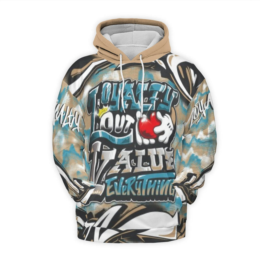 Loyalty Love Value Everything 3D Hoodie | Urban Graffiti Streetwear Art | Premium Brushed Fleece Knit | Unisex Gift for Men and Women