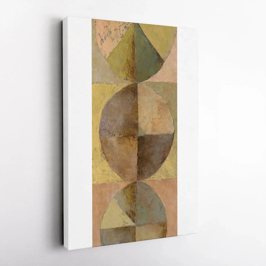Abstract Geometric Vertical Canvas | Mid-Century Modern Shapes & Earthy Tones | Premium 1.25" Thick Gallery Canvas | Minimalist Home & Office Decor Gift