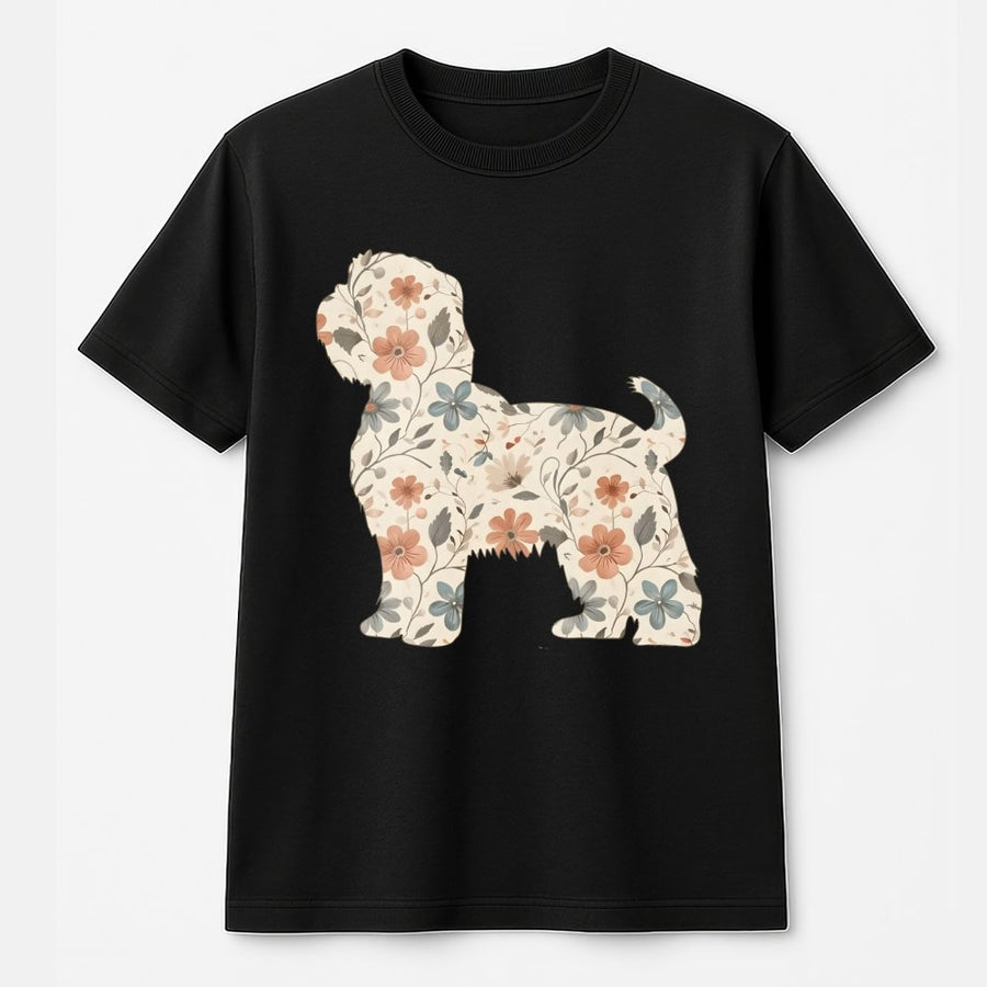 Shih Tzu Wildflower T-Shirt | Boho Botanical Dog Art | Premium 100% Cotton Tee | Gift for Dog Moms & Puppy Owners